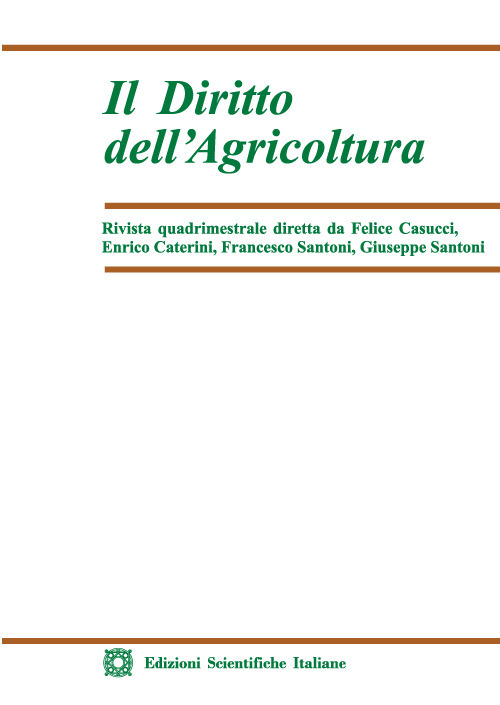 Il diritto dell’agricoltura. Vol. 1
