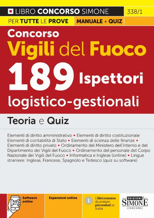 Concorso vigili del fuoco 189 ispettori logico-gestionali. Teoria e quiz