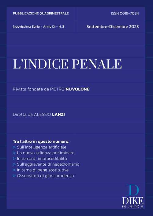 L’indice penale. Vol. 3: Settembre-dicembre