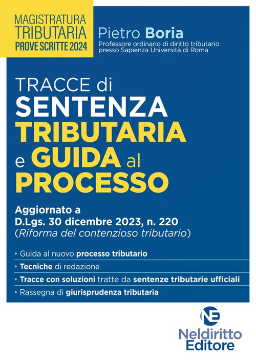 Tracce di sentenza tributaria e guida al processo per il concorso per Magistrato tributario