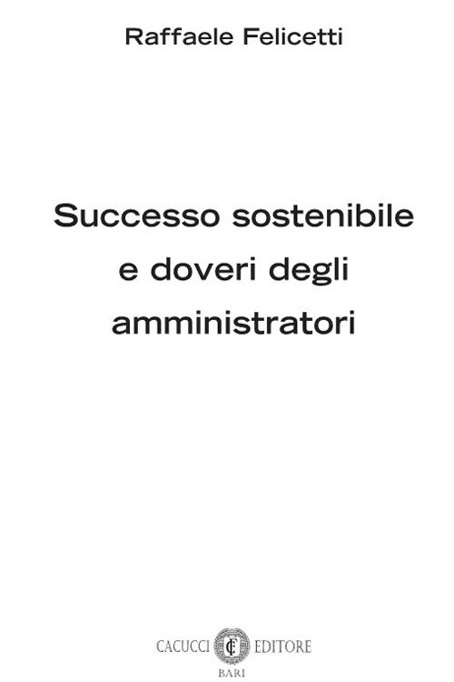 Successo sostenibile e doveri degli amministratori
