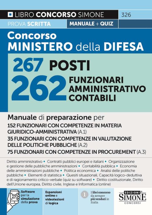 Concorso Ministero Difesa 267 Posti 262 Funzionari Amministrativo Contabili