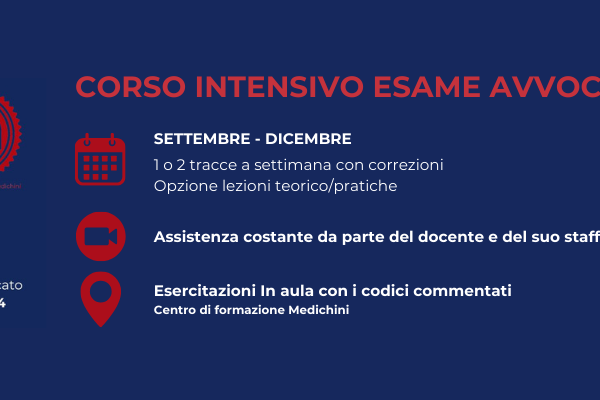 CORSO INTENSIVO ESAME AVVOCATO 2024