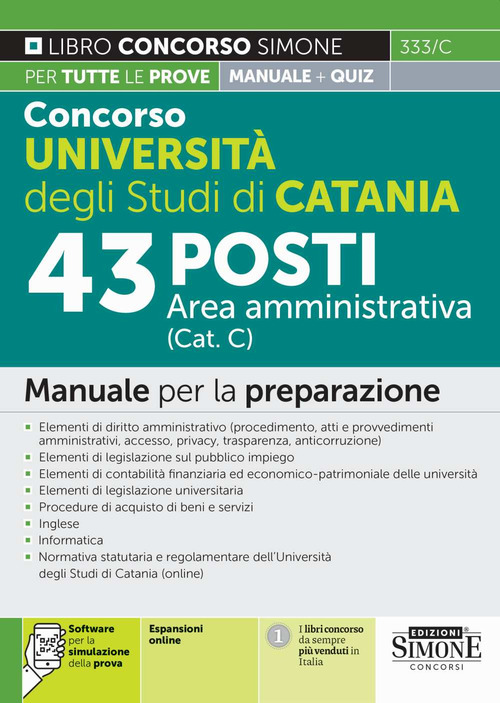 Concorso Università degli Studi di Catania. 43 posti area amministrativa (Cat. C). Manuale per la preparazione