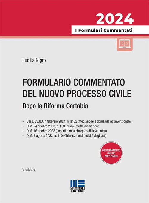 Formulario commentato del processo civile dopo la Riforma Cartabia 2024