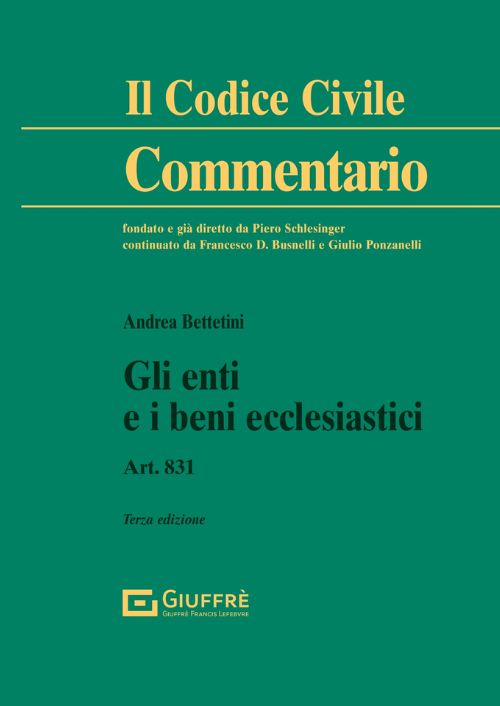 GLI ENTI E I BENI ECCLESIASTICI ART. 831