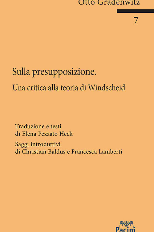 Sulla presupposizione. Una critica alla teoria di Windscheid