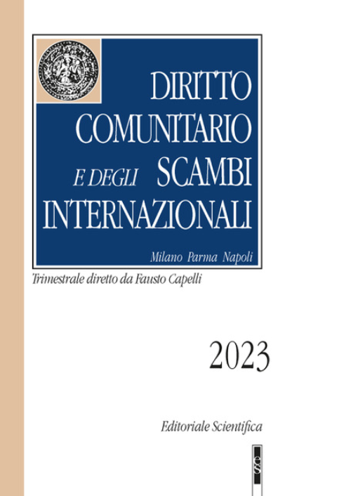 RIVISTA DIRITTO COMUNITARIO E DEGLI SCAMBI INTERNAZIONALI (VERSIONE DIGITALE)