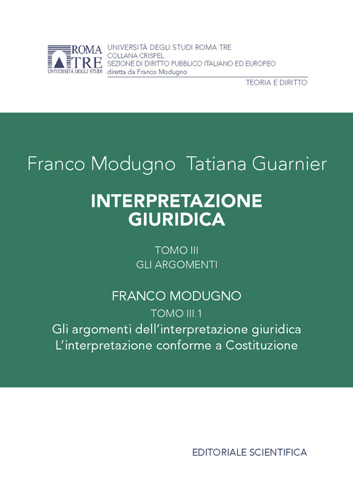 Interpretazione giuridica. Vol. 3/1: Gli argomenti