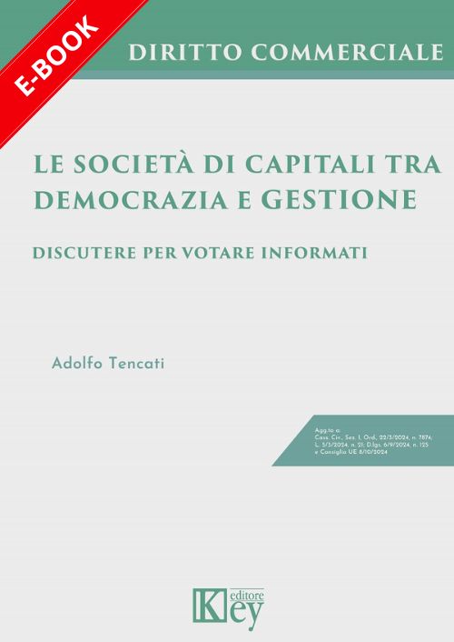 Le società di capitali tra democrazia e gestione EBOOK
