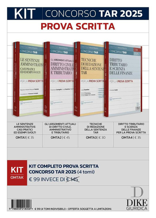 Kit concorso TAR 2025. Prova scritta