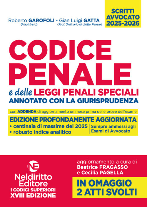 Codice penale annotato con la giurisprudenza 2025-2026 per l’esame di avvocato