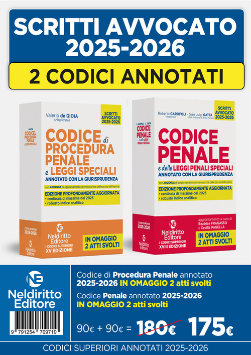 Kit codice penale e codice di procedura penale annotato con la giurisprudenza per l’esame di avvocato 2025-2026