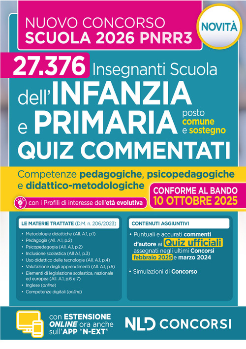 Concorso Scuola PNRR3. Quiz commentati per il Concorso Scuola dell’Infanzia e primaria 2025-2026