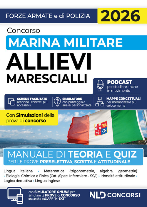 Concorso Allievi Marescialli Marina Militare 2026. Manuale di teoria e quiz