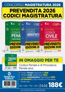 Prevendita Kit Codici Magistratura 2026 IN OMAGGIO Codice Penale e di Procedura Penale Plus 2026