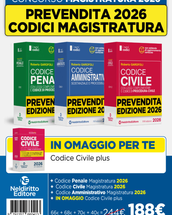 Prevendita Kit Codici Magistratura 2026 IN OMAGGIO Codice Civile Plus 2026