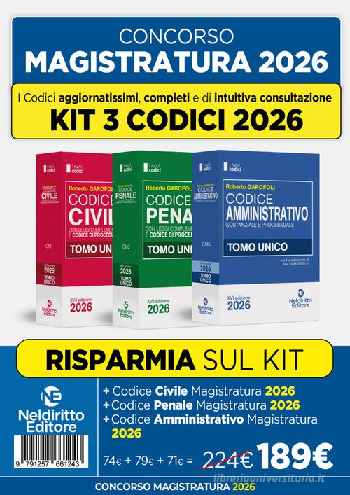 KIT CODICI NORMATIVI MAGISTRATURA 2026