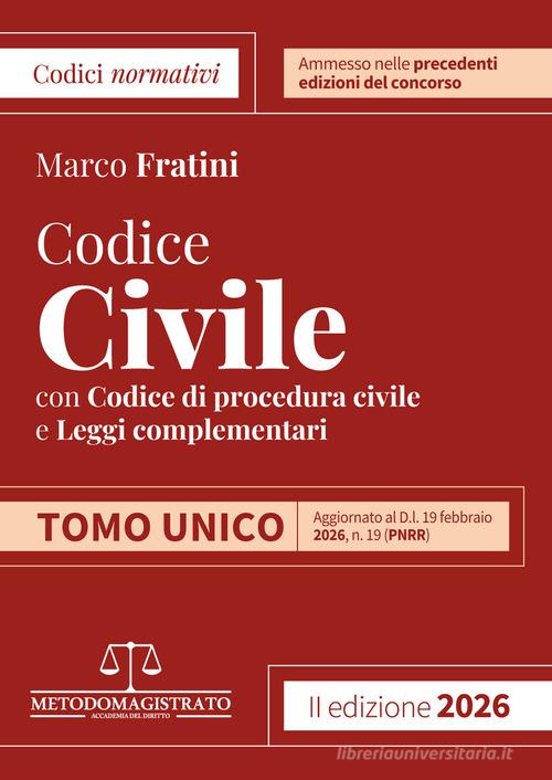 CODICE NORMATIVO DI DIRITTO  CIVILE MAGISTRATURA 2026