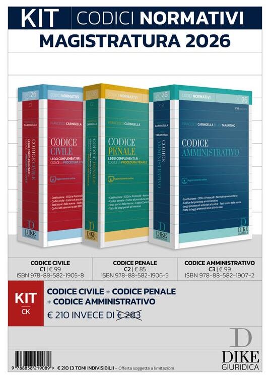 KIT CODICI NORMATIVI MAGISTRATURA E CONCORSI SUPERIORI  2026
