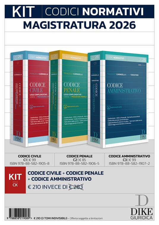 KIT CODICI NORMATIVI MAGISTRATURA E CONCORSI SUPERIORI 2026